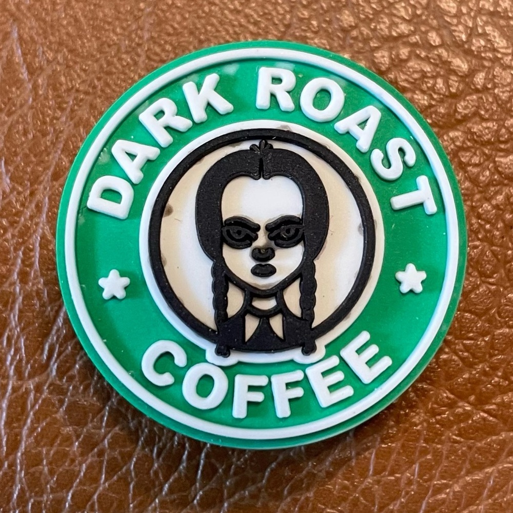 Wednesday Dark Roast Coffee Croc Charm - Picture 3 of 4